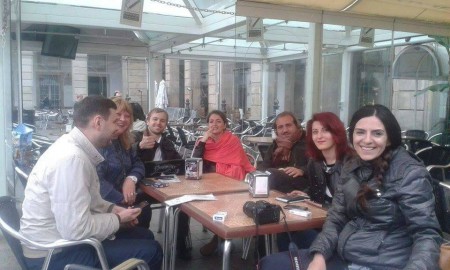 La Coruña... reunion de los grupos, Georgia, Italia y Rusia.